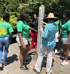 Interns learning about gardening at Mercy by the Sea