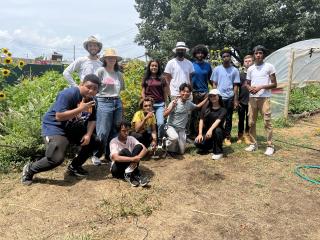 Teen GAP gathered together in front of the farm