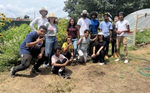 Teen GAP gathered together in front of the farm