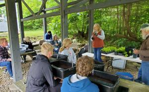 Teaching Volunteers at Potting Up Work Day