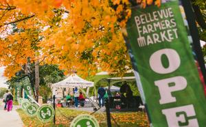 Bellevue Farmers Market Entrance and Signs