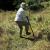 Volunteer Planting Plants at Restoration Site